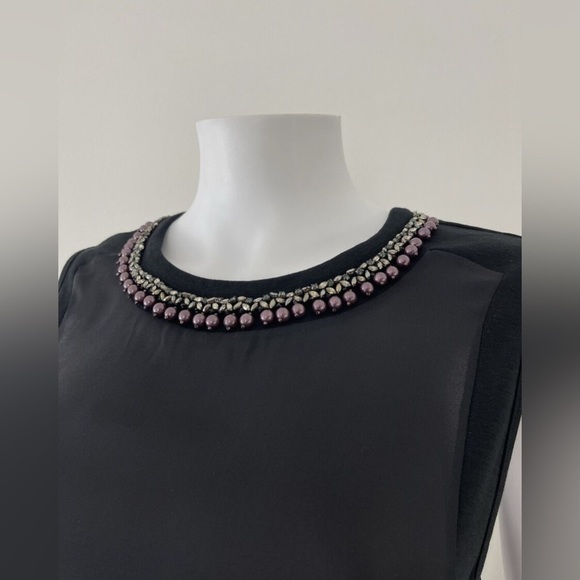 CHLOE Silk Beaded Neckline Shift Dress - Picture 3 of 5